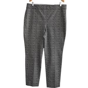 Talbots Chatham Ankle Pant Women 16 Black White High Waist Stretch Career New